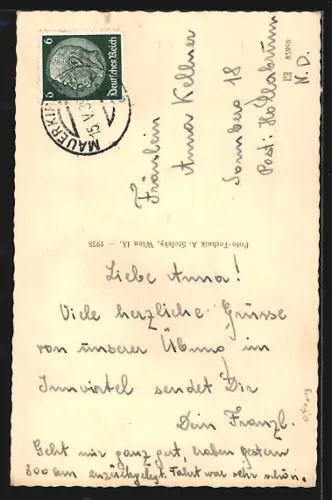 AK Mauerkirchen, Ortspartie mit Kirche