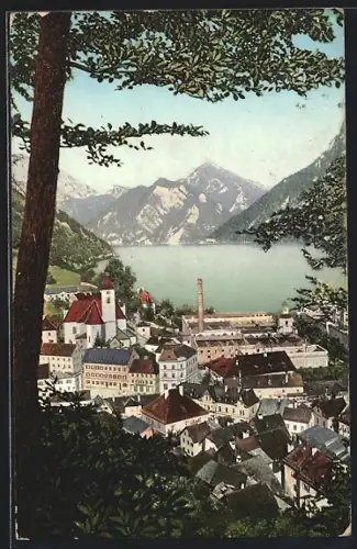 AK Ebensee, Salzkammergut, Teilansicht mit Kirche