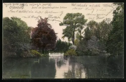 AK Oldenburg / Gr., Partie am Grossherzoglichen Schloss