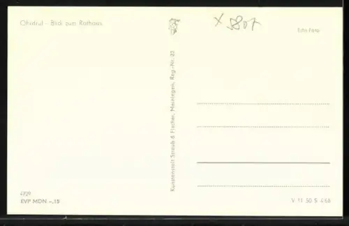 AK Ohrdruf, Strassenpartie mit Rathaus