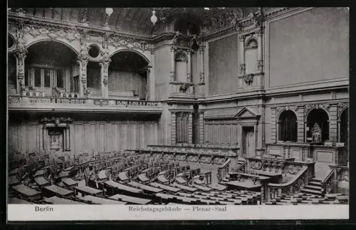 AK Berlin-Tiergarten, Plenar-Saal im Reichstagsgeäbude