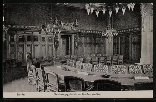 AK Berlin-Tiergarten, Innenansicht des Bundesrats-Saal im Reichstagsgebäude