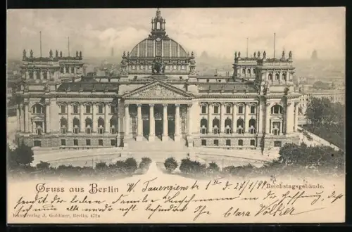AK Berlin-Tiergarten, Reichstagsgebäude