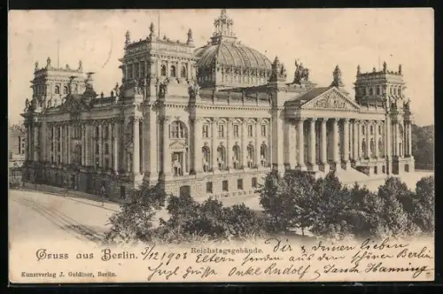 AK Berlin-Tiergarten, Reichstagsgebäude