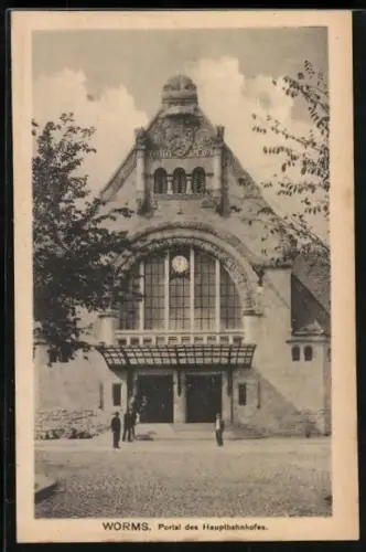 AK Worms, Portal des Hauptbahnhofes