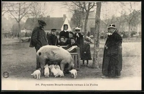 AK Paysans Bourbonnais venus à la Foire
