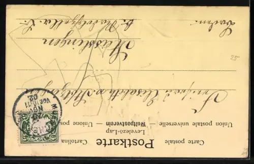 Präge-Lithographie Dame in einer Pferdekutsche, Emblem