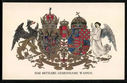AK Nr. 288: Das mittlere Gemeinsame Wappen, Rotes Kreuz