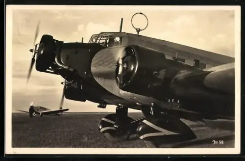 AK Unsere Luftwaffe, Flugzeug Junkers Ju 52 vor dem Start