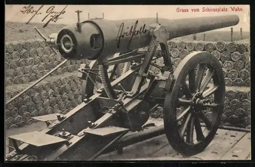 AK Wahn, Artillerie-Geschütz auf dem Schiessplatz