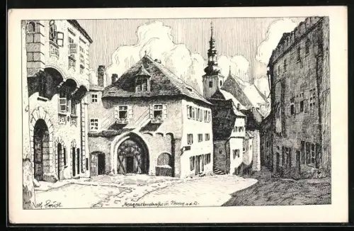 Künstler-AK Krems a.d. Donau, Margarethenstrasse