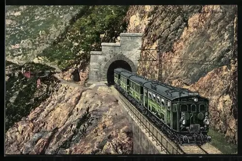 AK Photochromie NR 12617: Martinswand-Tunnel, Karwendel-Bahn, Eisenbahn