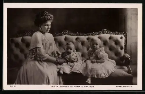 AK Queen Victoria of Spain & Children