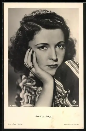 AK Schauspielerin Jenny Jugo, mit roten Lippen