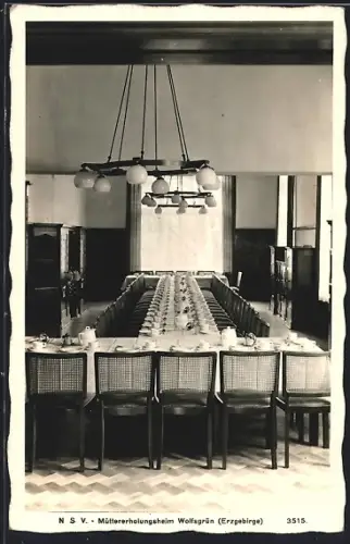 AK Wolfsgrün /Erzgebirge, NSV Müttererholungsheim Speisesaal
