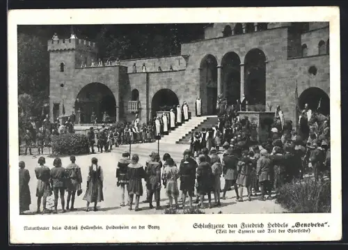 AK Heidenheim an der Brenz, Naturtheater Schloss Heldenstein, Schlussszene Genoveva