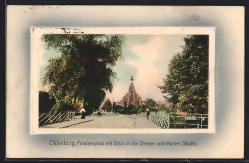 AK Oldenburg / Oldenburg, Friedensplatz mit Blick in die Ofener- und Marienstrasse
