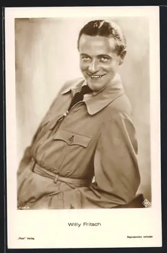 AK Schauspieler Willy Fritsch im Mantel