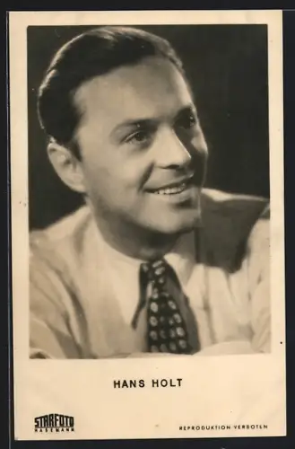 AK Schauspieler Hans Holt mit gemusterter Krawatte