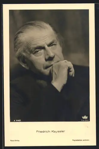 AK Schauspieler Friedrich Kayssler mit nachdenklichem Gesicht