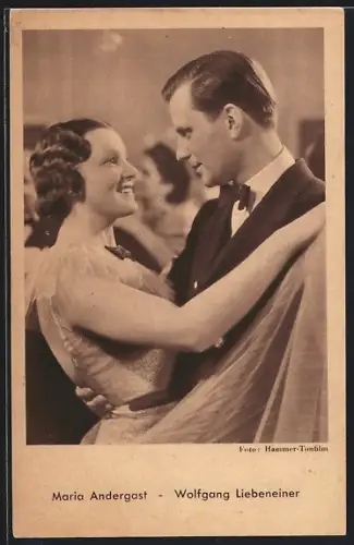 AK Schauspieler Maria Andergast und Wolfgang Liebeneiner in einer gemeinsamen Filmszene