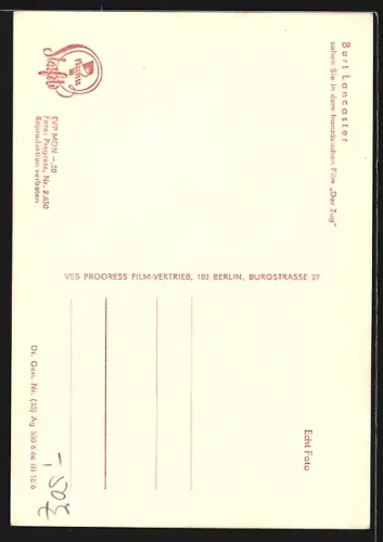 AK Schauspieler Burt Lancaster in Der Zug