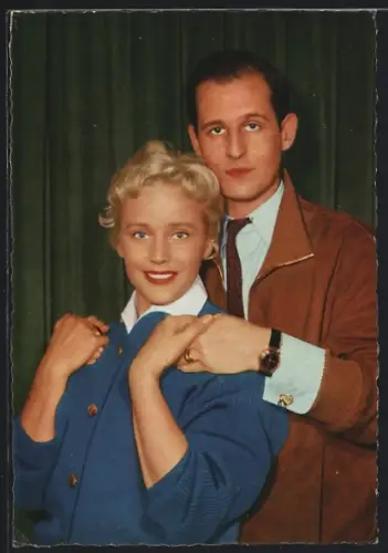 AK Schauspielerin Maria Schell mit dem Schauspieler Horst Hächler