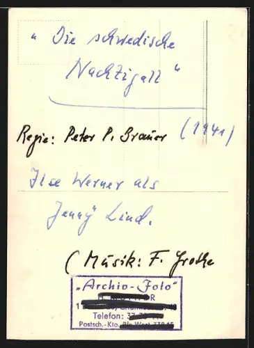 AK Schauspielerin Ilse Werner in Kostüm