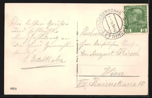 AK Fischau am Steinfelde, Ortsansicht, Blick auf die Militär-Unterrealschule