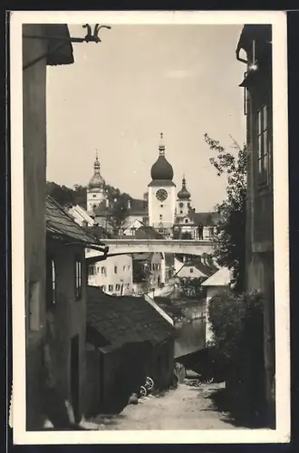 AK Zell a. Ybbs, Ortspartie mit Kirche