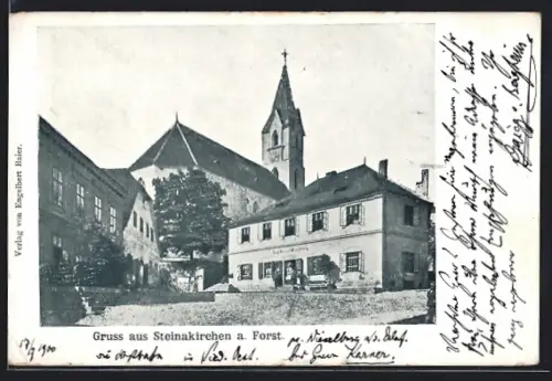 AK Steinakirchen a. Forst, Geschäft und Kirche
