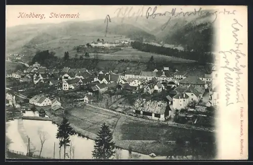 AK Kindberg /Steiermark, Ortsansicht aus der Vogelschau