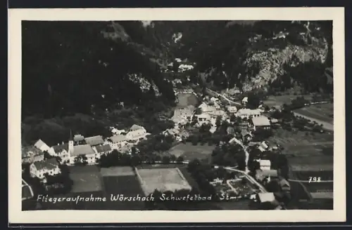 AK Wörschach, Fliegeraufnahme mit Schwefelbad
