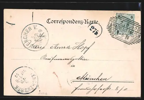 Künstler-AK Osternberg, Gebäudeansicht vom Wasser aus