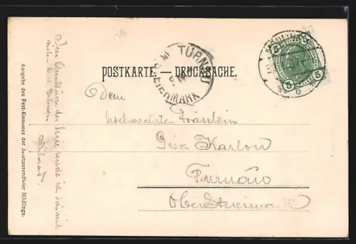 AK Mödling, Tausendjahrfeier der Stadt 1904, Gruppe fahrender Spielleute aus dem 16. Jahrhundert