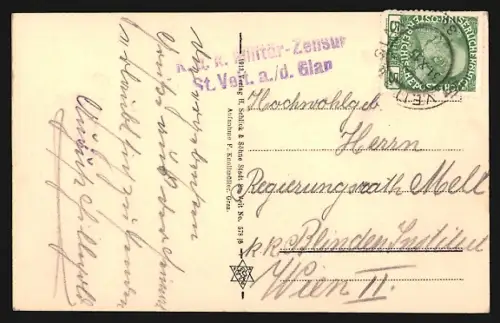 Künstler-AK St. Veit /Kärnten, Rathaus, Frontansicht