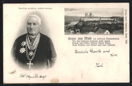 AK Melk, Abt Alexander Karl, Stift mit Donaublick