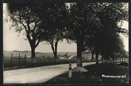 AK Michelhausen /N.-Ö., Landstrasse mit Blick zum Ort