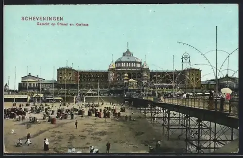 AK Scheveningen, Gezicht op Strand en Kurhaus