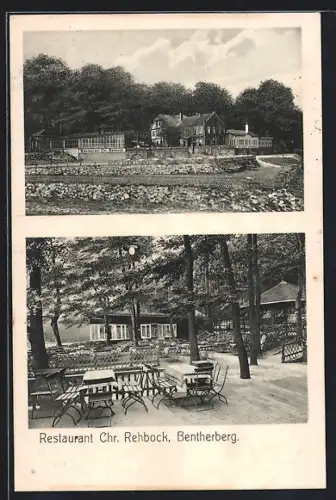 AK Bentherberg, Restaurant Chr. Rehbock, Aussenansicht und Gartenlokal
