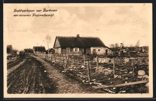 AK Borkowo, Drahtverhaue vor dem besetzten Ort