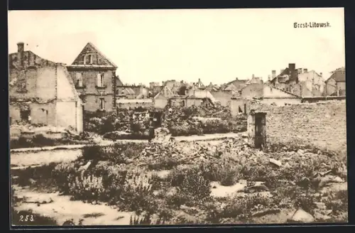 AK Brest-Litowsk, Blick auf den zerstörten Ort