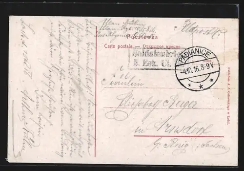 AK Litzmannstadt-Lodz, Helenów, Helenenhof mit Kaskaden