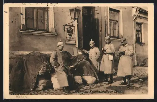 AK Kolno, Soldaten an der Feldpost-Sammelstelle
