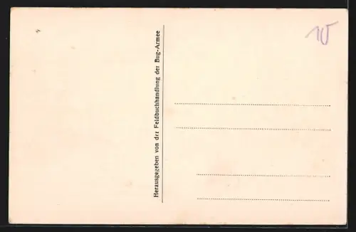 AK Brest-Litowsk, Strasse E. mit Feldbuchhandlung