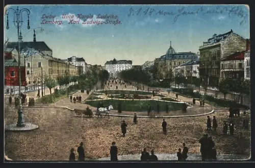 AK Lemberg-Lwow, Platz a. d. Karl Ludwig Strasse