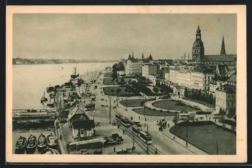 AK Riga, Dünakai aus der Vogelschau