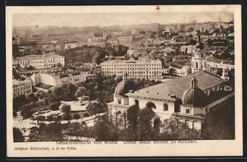 AK Wilna, Panorama aus der Luft gesehen