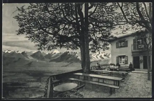 AK Walzenhausen, Gasthaus Meldegg gegen Scesaplana und Säntiskette