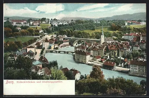AK Bern, Nydeckbrücken und Obstbergquartier
